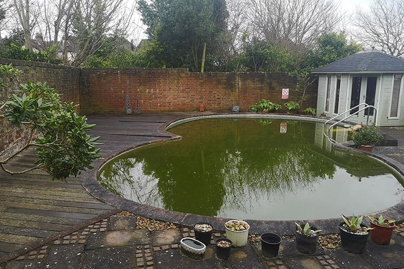 hove garden design with pool